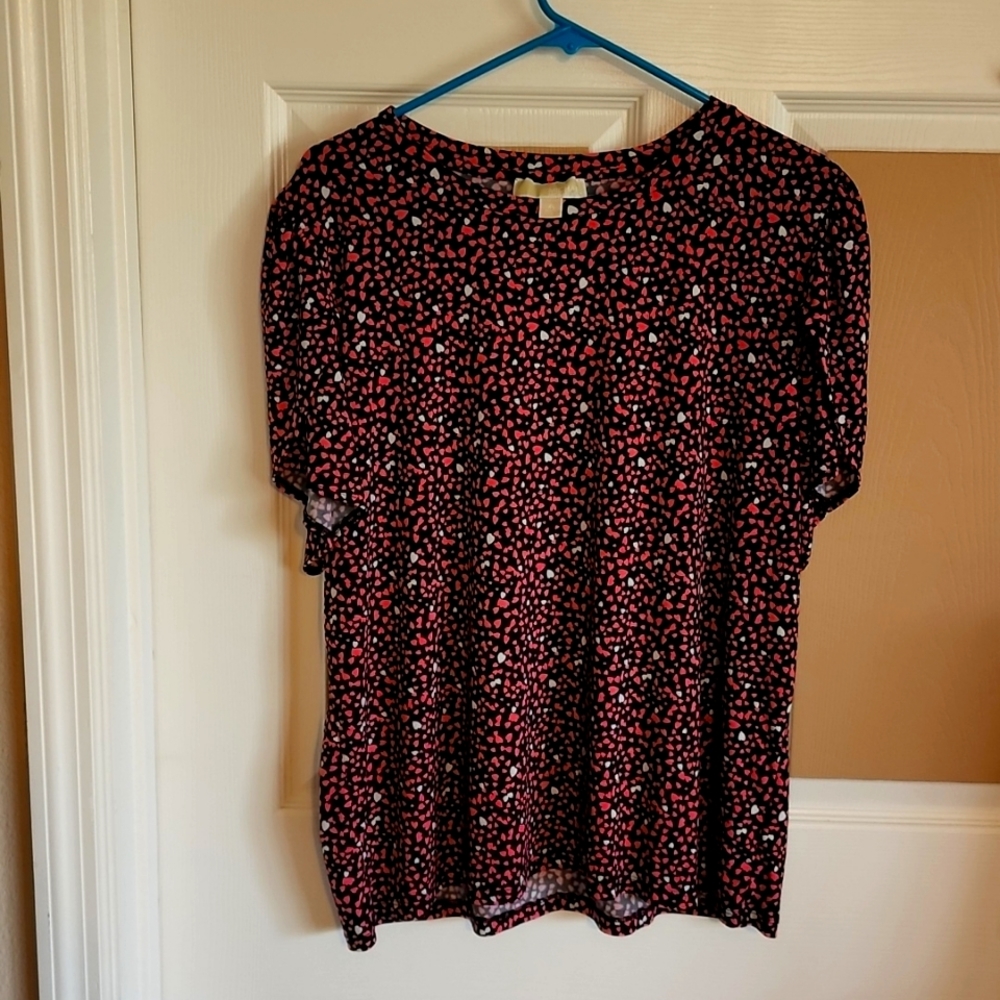Michael Kors Womens polyester short sleeve blouse size XL